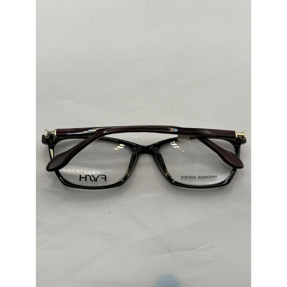Fysh Handmade Acetate Eyeglasses Frames Purple‎ Black Modern 3714 s402